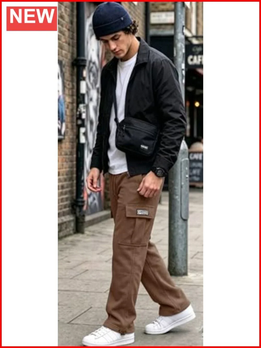 Men's Cargo Sweatpants Joggers Cotton Blend Athletic Pants Drawstring